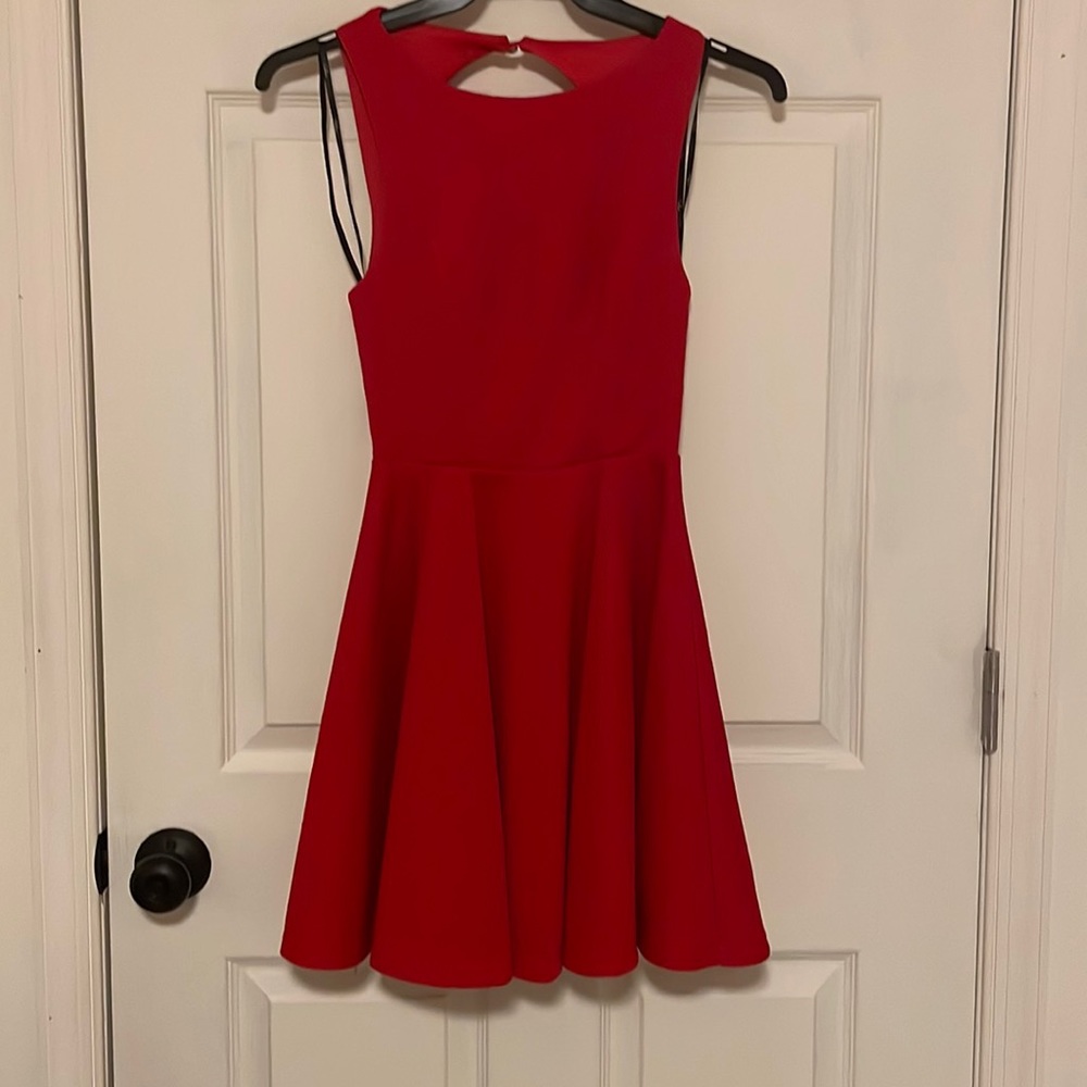 Red mini dress open back size XS